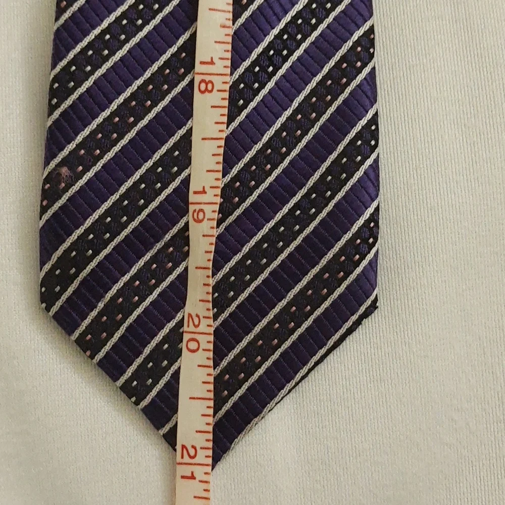 Jacques Valmont Boys Youth Necktie Tie Purple Black Silver Gold